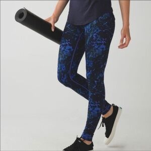 Lululemon Wunder Under High Rise legging floral Iris Blue